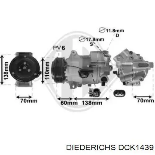 Компрессор кондиционера DCK1439 Diederichs