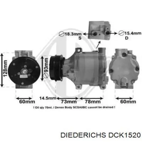 Компрессор кондиционера DCK1520 Diederichs