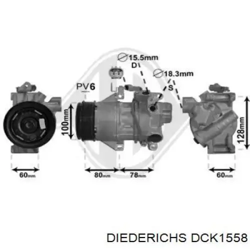 Компрессор кондиционера DCK1558 Diederichs