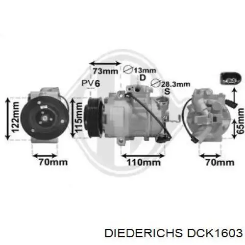 Компрессор кондиционера DCK1603 Diederichs