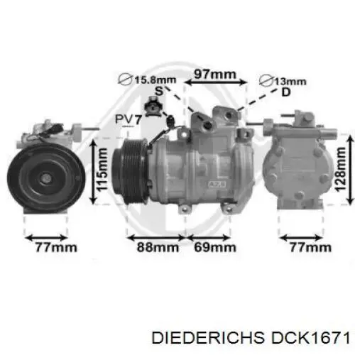 Компрессор кондиционера DCK1671 Diederichs