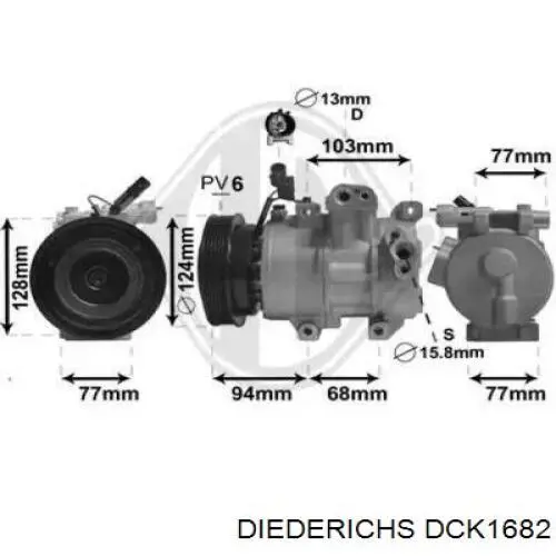 Компрессор кондиционера DCK1682 Diederichs