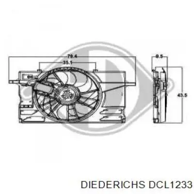 Диффузор вентилятора в сборе с мотором и крыльчаткой DCL1233 Diederichs