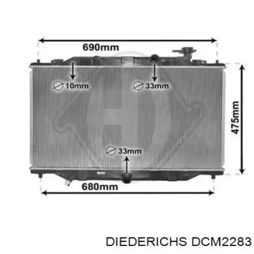 DCM2283 Diederichs radiador de esfriamento de motor