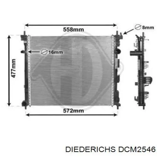 DCM2546 Diederichs radiador de esfriamento de motor