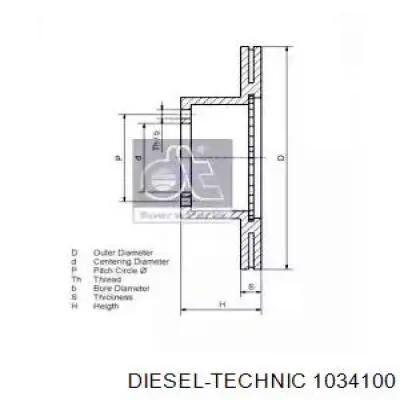 Тормозные диски 1034100 Diesel Technic