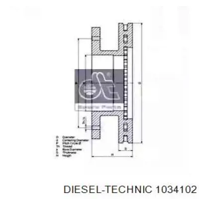 Тормозные диски 1034102 Diesel Technic