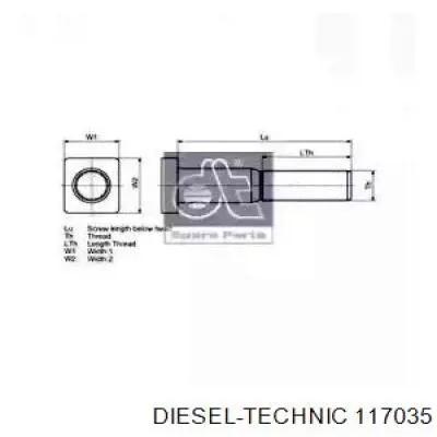 Шпилька колесная 117035 Diesel Technic