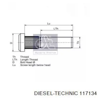 Tornillo de rueda 117134 Diesel Technic