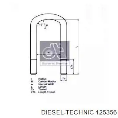 Стремянка рессоры Diesel Technic 125356