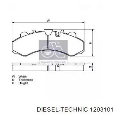 Передние тормозные колодки 1293101 Diesel Technic