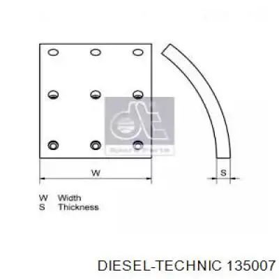 Задние барабанные колодки 135007 Diesel Technic