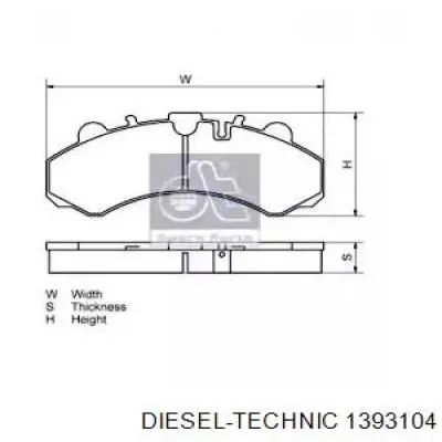 Передние тормозные колодки 1393104 Diesel Technic