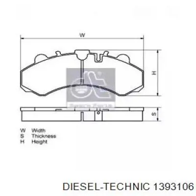 Задние тормозные колодки 1393106 Diesel Technic