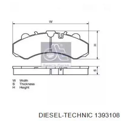 Передние тормозные колодки 1393108 Diesel Technic