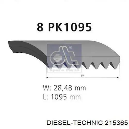 Купить 215365 Diesel Technic Ремень генератора