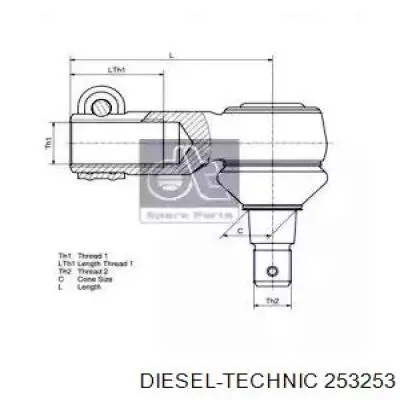 253253 Diesel Technic наконечник рулевой тяги внутренний