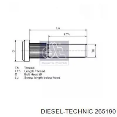 2.65190 Diesel Technic шпилька колесная задняя/передняя