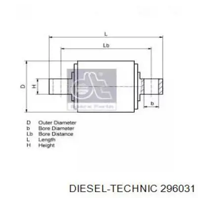 Сайлентблок задней реактивной тяги 296031 Diesel Technic