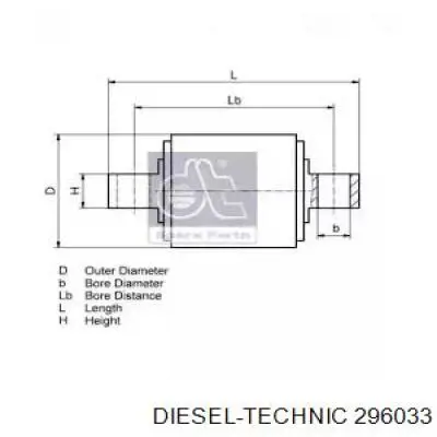 Сайлентблок реактивной тяги задний Diesel Technic 296033