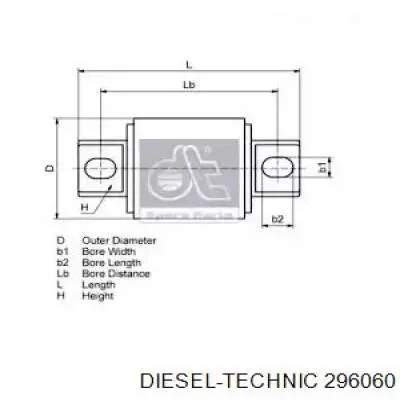 Сайлентблок задней реактивной тяги 296060 Diesel Technic