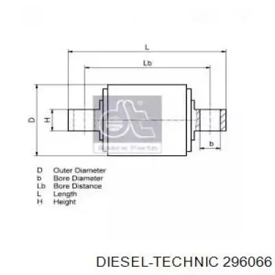 Сайлентблок реактивной тяги задний 296066 Diesel Technic