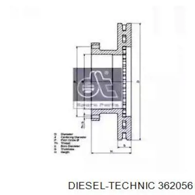 Диск тормозной задний Diesel Technic 362056