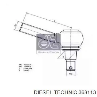363113 Diesel Technic наконечник поперечной рулевой тяги