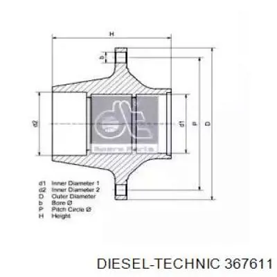 367611 Diesel Technic cubo traseiro