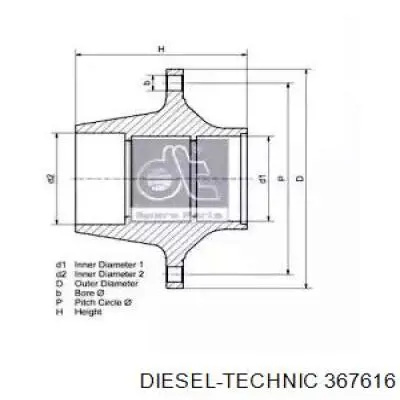 3.67616 Diesel Technic cubo traseiro