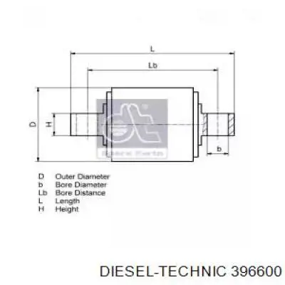 Сайлентблок задней реактивной тяги 396600 Diesel Technic