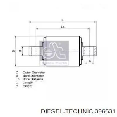 396631 Diesel Technic сайлентблок задней реактивной тяги