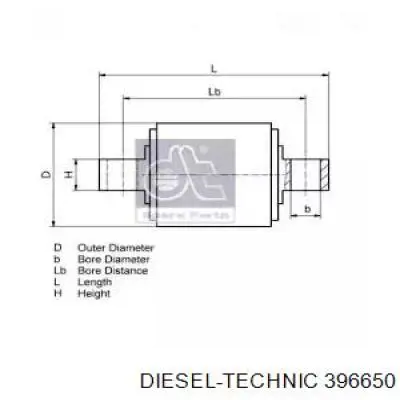 396650 Diesel Technic сайлентблок реактивной тяги задний