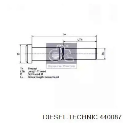 440087 Diesel Technic колесный болт задний