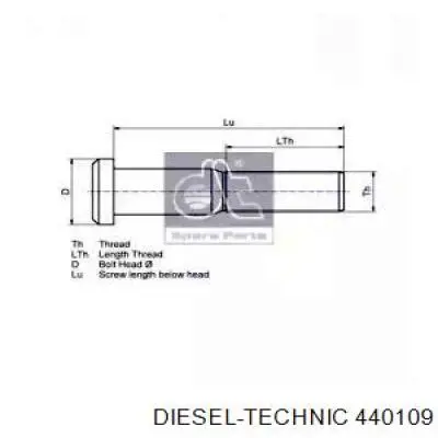 4.40109 Diesel Technic шпилька колесная задняя