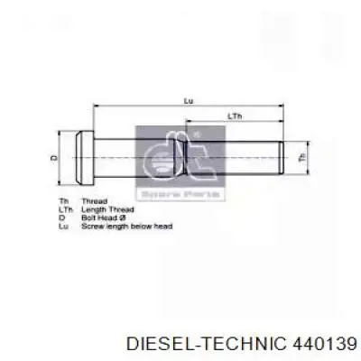 Колесный болт 440139 Diesel Technic