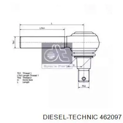 462097 Diesel Technic наконечник рулевой тяги внешний