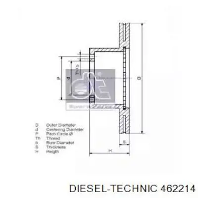 462214 Diesel Technic диск тормозной передний