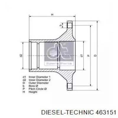 Ступица передняя Diesel Technic 463151
