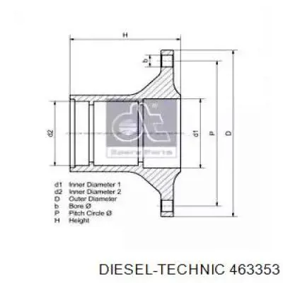 Ступица передняя Diesel Technic 463353