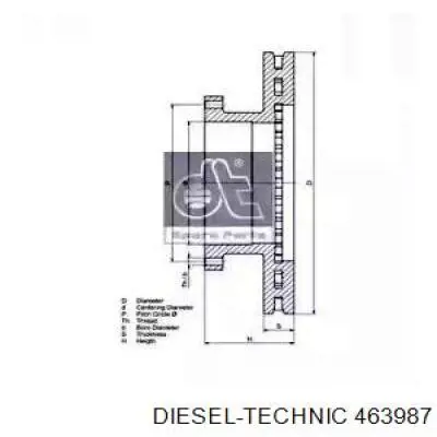 4.63987 Diesel Technic disco do freio traseiro