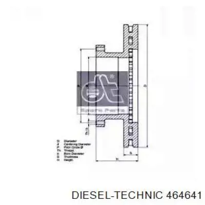 464641 Diesel Technic диск тормозной передний