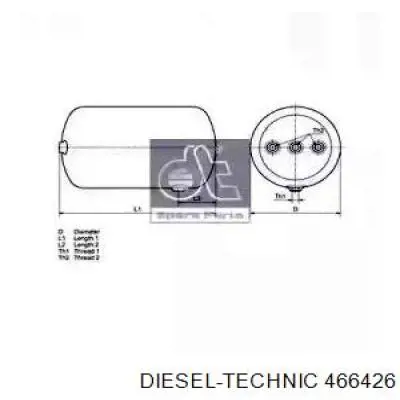 Ресивер пневматической системы 466426 Diesel Technic