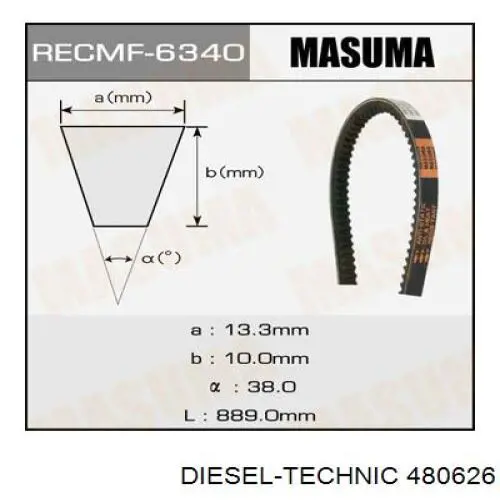 Купить 480626 Diesel Technic Ремень генератора