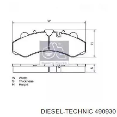 Передние тормозные колодки 490930 Diesel Technic