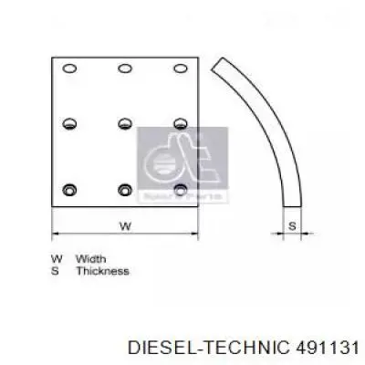 491131 Diesel Technic placa sobreposta do freio traseira (truck)