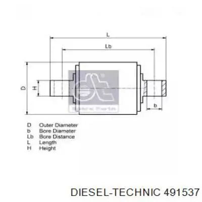 Сайлентблок задней реактивной тяги 491537 Diesel Technic