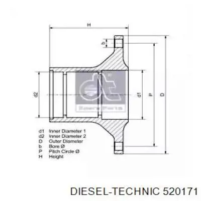 Ступица передняя Diesel Technic 520171
