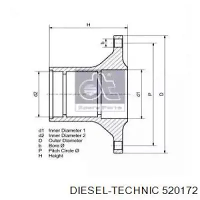 Ступица передняя Diesel Technic 520172