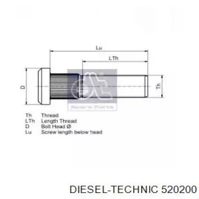 Espárrago de rueda delantero 520200 Diesel Technic